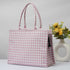 Baby Pink Geometric Printed Customised Box Tote Bag - Uncommongifts.in